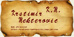 Krstimir Mekterović vizit kartica